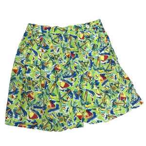 Vintage Jantzen Classics Shorts size 10 Green Blue Beach Boating Tropical Ocean